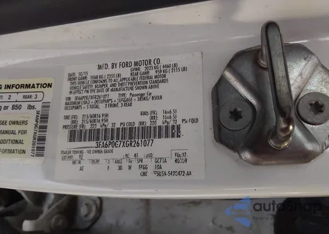 2016 Ford Fusion S from USA, damaged, VIN 3FA6P0G7XGR261077